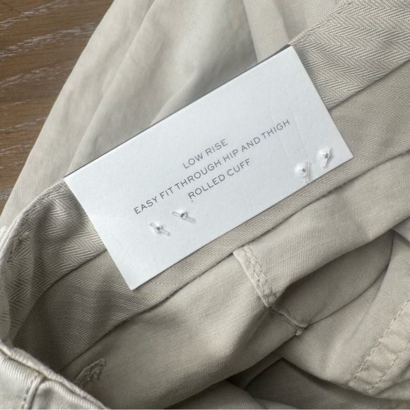 Banana Republic Boyfriend Rolled Cuff Chino Pant Size 6 NWT Cream Khaki - Picture 7 of 11